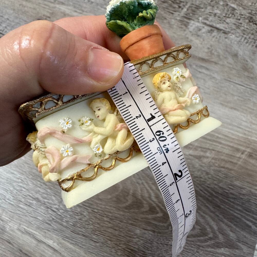 Vintage Dezine Miniature Tea Party Trinket Box Floral Cottagecore Decor - Picture 7 of 9